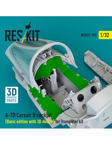 A-7D Corsair II cockpit (Basic edition with 3D decals) for Trumpeter kit (3D Printed) 