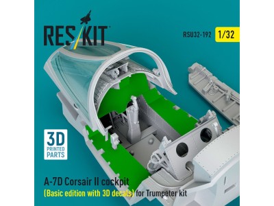A-7D Corsair II cockpit (Basic edition with 3D decals) for Trumpeter kit (3D Printed) 