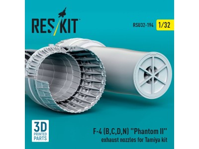 F-4 (B, C, D, N) Phantom II exhaust nozzles for Tamiya kit (3d Printed) 
