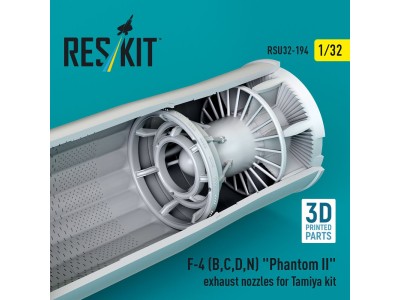 F-4 (B, C, D, N) Phantom II exhaust nozzles for Tamiya kit (3d Printed) 