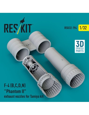 F-4 (B, C, D, N) Phantom II exhaust nozzles for Tamiya kit (3d Printed) 