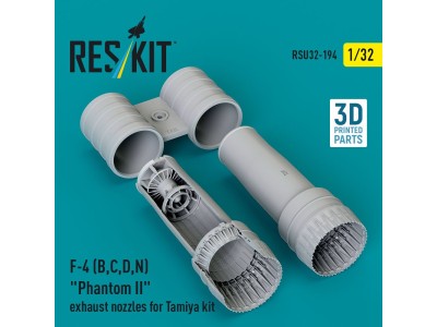 F-4 (B, C, D, N) Phantom II exhaust nozzles for Tamiya kit (3d Printed) 