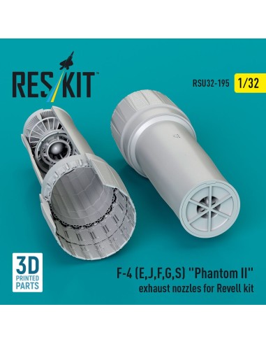 F-4 (E, J, F, G, S) Phantom II exhaust nozzles for Revell kit (3D Printed) 