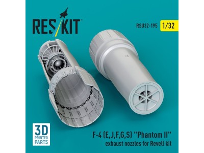 F-4 (E, J, F, G, S) Phantom II exhaust nozzles for Revell kit (3D Printed) 