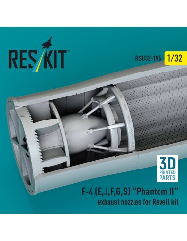 F-4 (E, J, F, G, S) Phantom II exhaust nozzles for Revell kit (3D Printed) 
