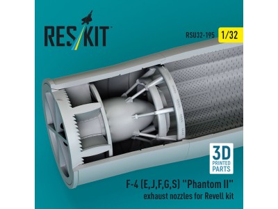 F-4 (E, J, F, G, S) Phantom II exhaust nozzles for Revell kit (3D Printed) 