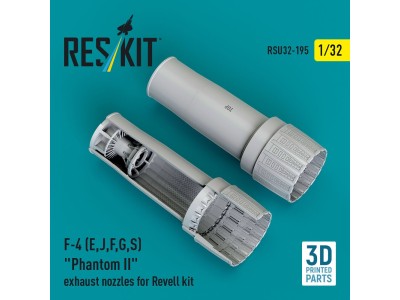 F-4 (E, J, F, G, S) Phantom II exhaust nozzles for Revell kit (3D Printed) 