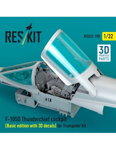 F-105D Thunderchief cockpit (Basic edition with 3D decals) for Trumpeter kit (3D Printed) 