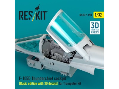 F-105D Thunderchief cockpit (Basic edition with 3D decals) for Trumpeter kit (3D Printed) 