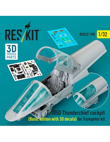 F-105D Thunderchief cockpit (Basic edition with 3D decals) for Trumpeter kit (3D Printed) 