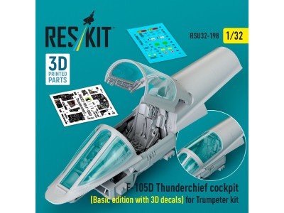 F-105D Thunderchief cockpit (Basic edition with 3D decals) for Trumpeter kit (3D Printed) 