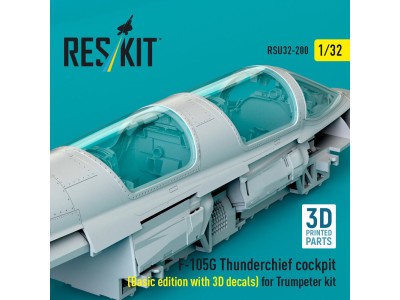 F-105G Thunderchief cockpit (Basic edition with 3D decals) for Trumpeter kit (3D Printed) 