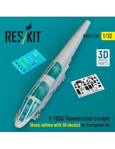 F-105G Thunderchief cockpit (Basic edition with 3D decals) for Trumpeter kit (3D Printed) 