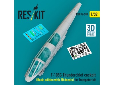F-105G Thunderchief cockpit (Basic edition with 3D decals) for Trumpeter kit (3D Printed) 
