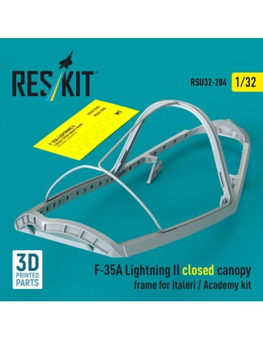 F-35A Lightning II closed canopy frame for Italeri / Academy kit (3D Printed) 