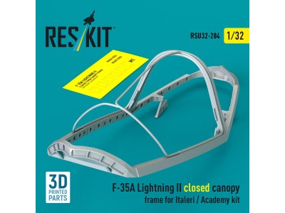 F-35A Lightning II closed canopy frame for Italeri / Academy kit (3D Printed) 