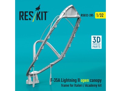 F-35A Lightning II open canopy frame for Italeri / Academy kit (3D Printed) 
