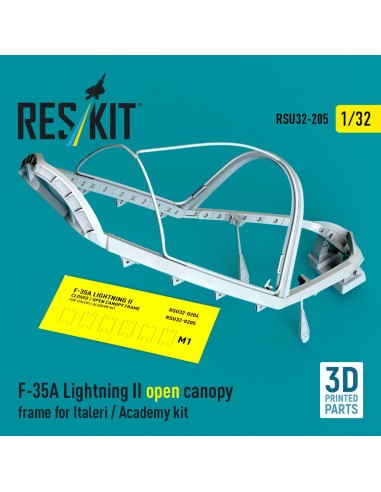 F-35A Lightning II open canopy frame for Italeri / Academy kit (3D Printed) 