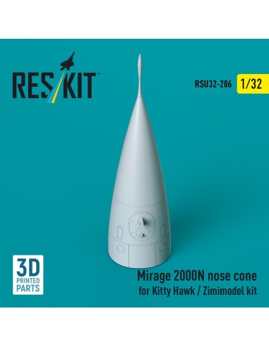 Mirage 2000N nose cone for Kitty Hawk / Zimimodel kit (3D Printed) 