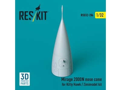 Mirage 2000N nose cone for Kitty Hawk / Zimimodel kit (3D Printed) 