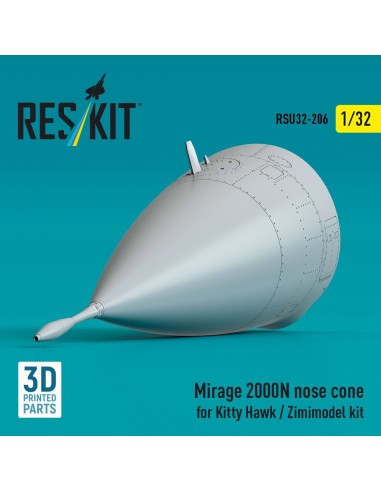 Mirage 2000N nose cone for Kitty Hawk / Zimimodel kit (3D Printed) 