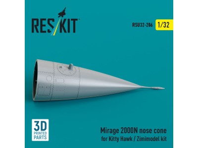 Mirage 2000N nose cone for Kitty Hawk / Zimimodel kit (3D Printed) 