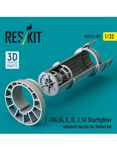F-104 (A, C, D, J, G) Starfighter exhaust nozzle for Italeri kit (3D Printed) 