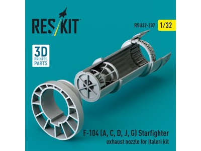 F-104 (A, C, D, J, G) Starfighter exhaust nozzle for Italeri kit (3D Printed) 