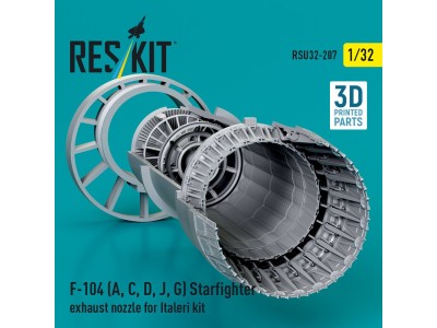 F-104 (A, C, D, J, G) Starfighter exhaust nozzle for Italeri kit (3D Printed) 