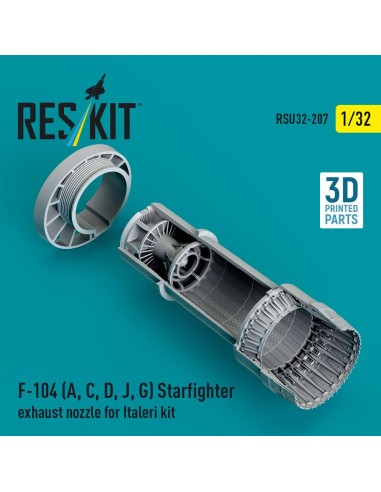 F-104 (A, C, D, J, G) Starfighter exhaust nozzle for Italeri kit (3D Printed) 