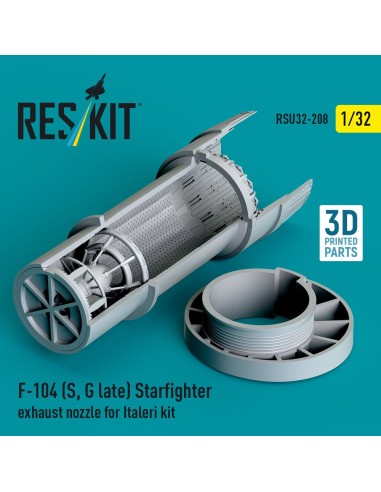 F-104 (S, G late) Starfighter exhaust nozzle for Italeri kit (3D Printed) 