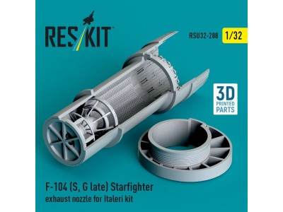 F-104 (S, G late) Starfighter exhaust nozzle for Italeri kit (3D Printed) 