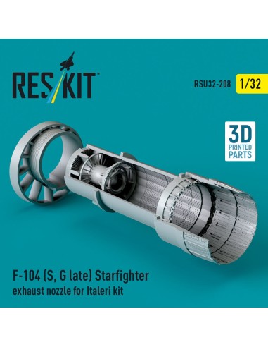 F-104 (S, G late) Starfighter exhaust nozzle for Italeri kit (3D Printed) 