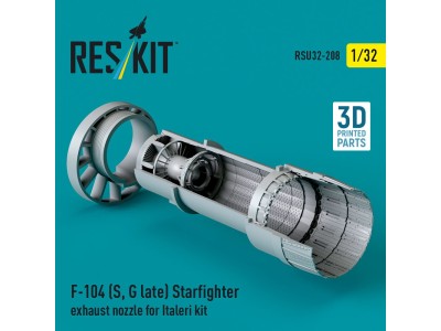 F-104 (S, G late) Starfighter exhaust nozzle for Italeri kit (3D Printed) 