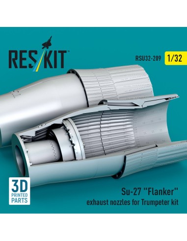 Su-27 Flanker exhaust nozzles for Trumpeter kit (3D Printed) 