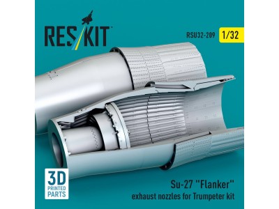 Su-27 Flanker exhaust nozzles for Trumpeter kit (3D Printed) 