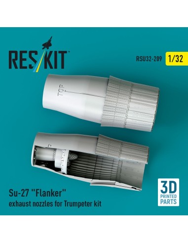 Su-27 Flanker exhaust nozzles for Trumpeter kit (3D Printed) 
