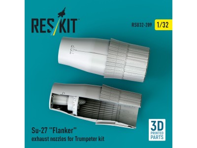 Su-27 Flanker exhaust nozzles for Trumpeter kit (3D Printed) 