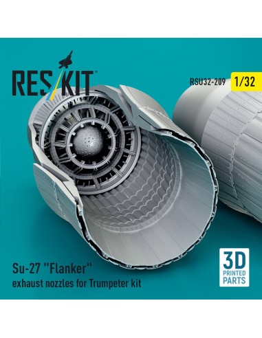 Su-27 Flanker exhaust nozzles for Trumpeter kit (3D Printed) 