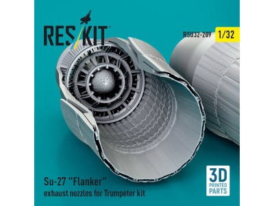 Su-27 Flanker exhaust nozzles for Trumpeter kit (3D Printed) 