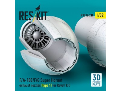 F/A-18E/F/G Super Hornet exhaust nozzles (type 1) for Revell kit (3D Printed) 