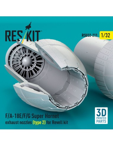 F/A-18E/F/G Super Hornet exhaust nozzles (type 2) for Revell kit (3D Printed) 