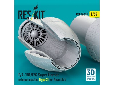 F/A-18E/F/G Super Hornet exhaust nozzles (type 2) for Revell kit (3D Printed) 
