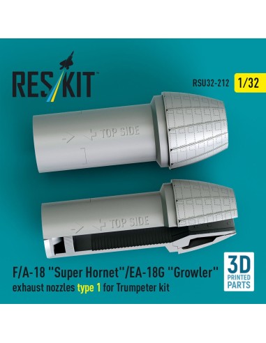 F/A-18 Super Hornet/EA-18G Growler exhaust nozzles type 1 for Trumpeter kit (3D Printed) 