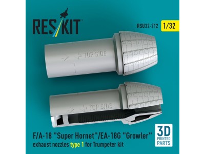 F/A-18 Super Hornet/EA-18G Growler exhaust nozzles type 1 for Trumpeter kit (3D Printed) 