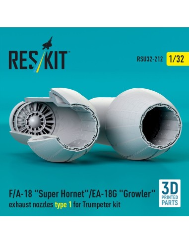 F/A-18 Super Hornet/EA-18G Growler exhaust nozzles type 1 for Trumpeter kit (3D Printed) 