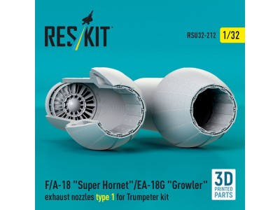 F/A-18 Super Hornet/EA-18G Growler exhaust nozzles type 1 for Trumpeter kit (3D Printed) 