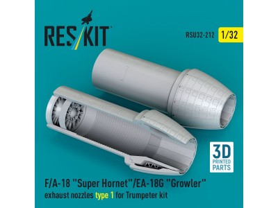 F/A-18 Super Hornet/EA-18G Growler exhaust nozzles type 1 for Trumpeter kit (3D Printed) 