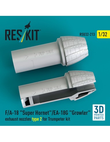 F/A-18 Super Hornet/EA-18G Growler exhaust nozzles type 2 for Trumpeter kit (3D Printed) 