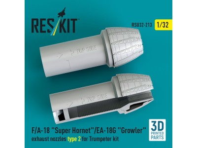 F/A-18 Super Hornet/EA-18G Growler exhaust nozzles type 2 for Trumpeter kit (3D Printed) 